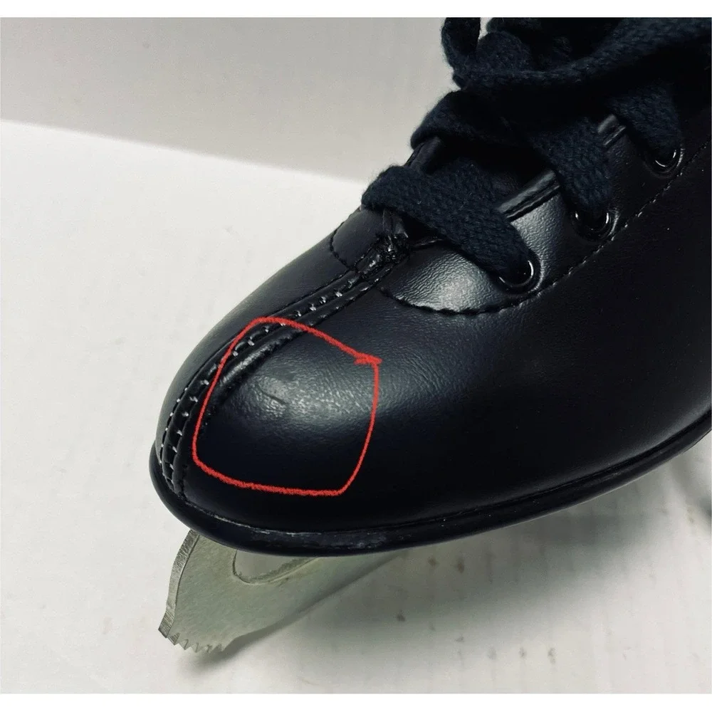 Lake Placid Ice Skates Size 10 Men Black‎ Figure Skates Model 283 Vtg Vinyl NEW